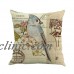 Bird Vintage Cotton Throw Pillow Case Sofa Waist Cushion Cover Home Decor 18"   302663645183